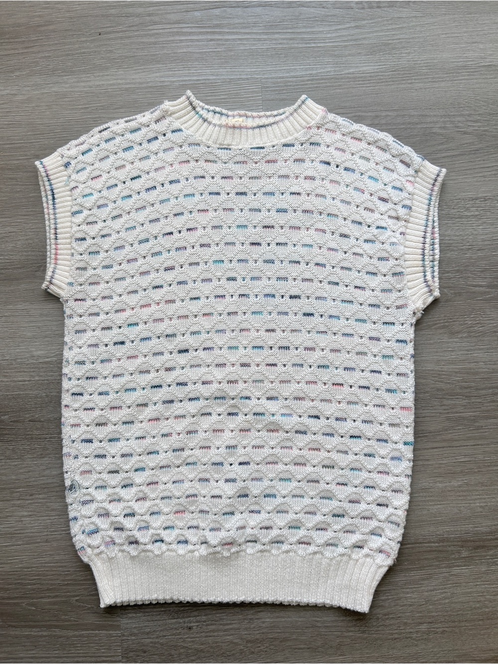 Vintage 80s pastel sleeveless sweater - size M